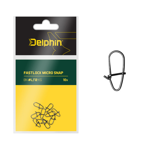 Delphin Fastlock micro snap "Ultralight" pergető gyorskapocs, S/4kg, 10db