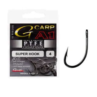 Gamakatsu G-Carp A1 Super Hook teflon bojlis pontyozó horog, #6, 10db/csomag